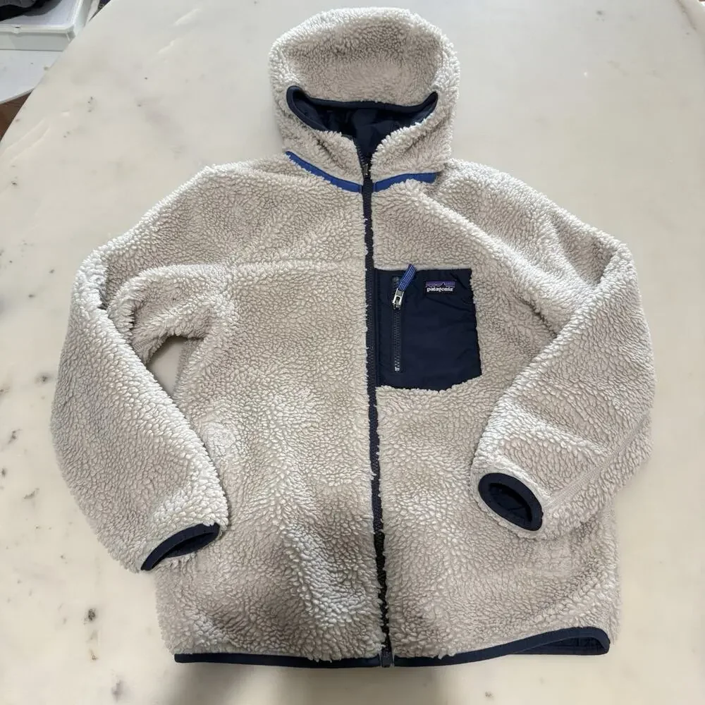 Big Kids Patagonia Reddy Freddy Reversible Jacket Size L (12) Navy Blue Winter